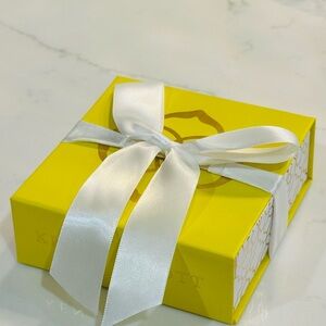 Kendra Scott Yellow Empty Gift Box with White Ribbon